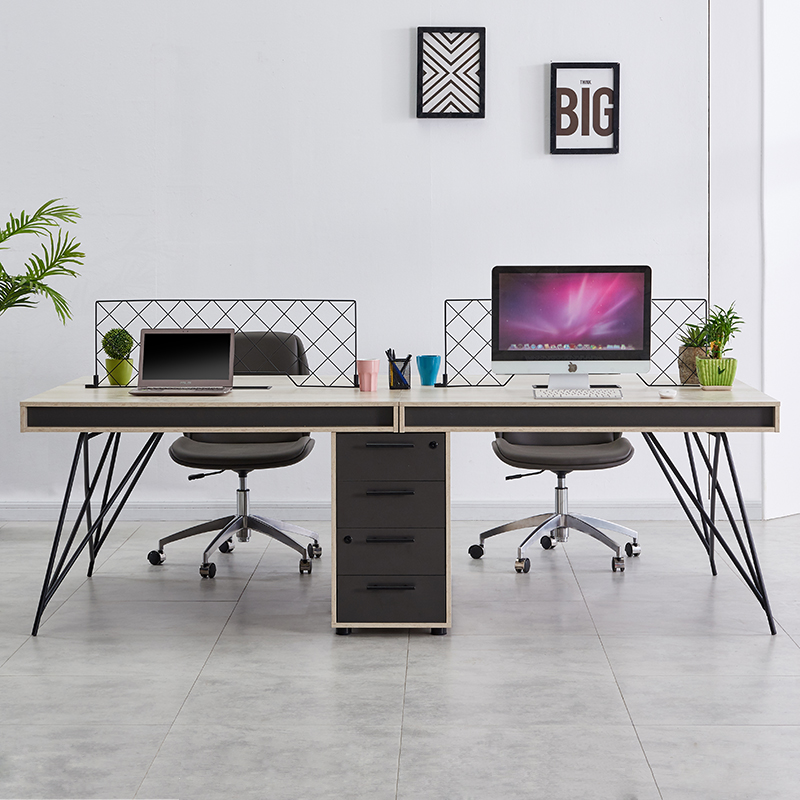 现代简约办公桌四人位