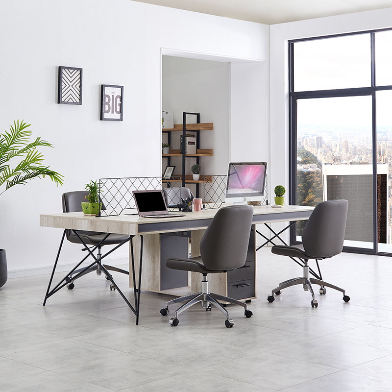 现代简约办公桌四人位